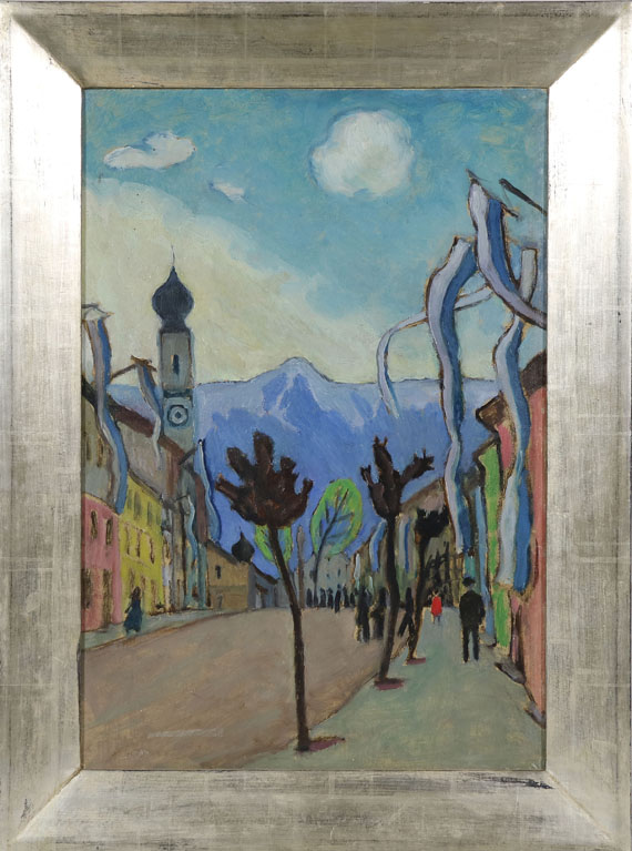 Gabriele Münter - Murnau, Hauptstrasse am Sonntag im Mai - Image du cadre