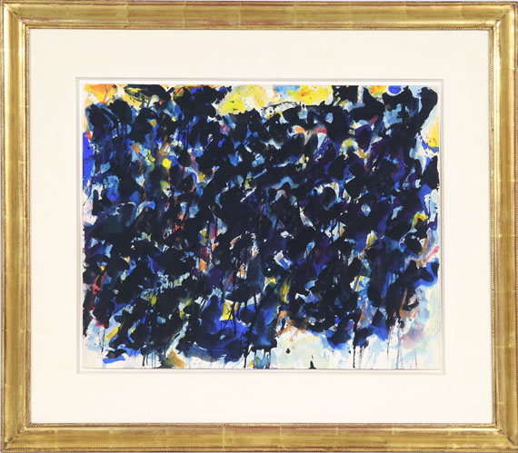 Sam Francis - Composition: Black and Blue (SF56-157) - Image du cadre