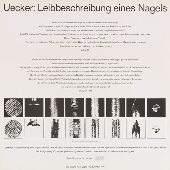 Günther Uecker - Leibbeschreibung eines Nagels - Autre image