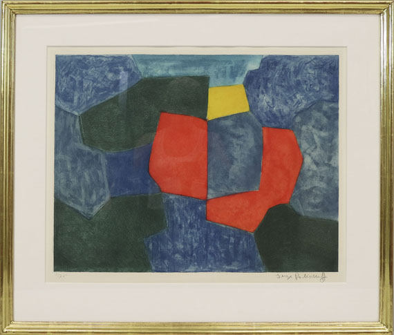 Serge Poliakoff - Composition verte, bleue, rouge et jaune - Image du cadre