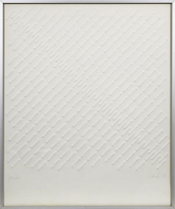 Günther Uecker - Diagonale Reihung - Image du cadre