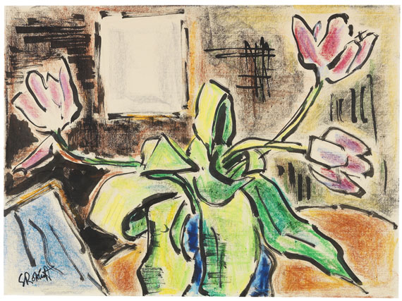 Karl Schmidt-Rottluff - Stillleben mit Tulpen