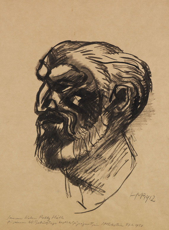 Hermann Max Pechstein - Männerporträt im Profil