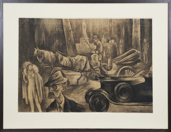 Albert Birkle - Nachts in der Siegesallee in Berlin - Image du cadre