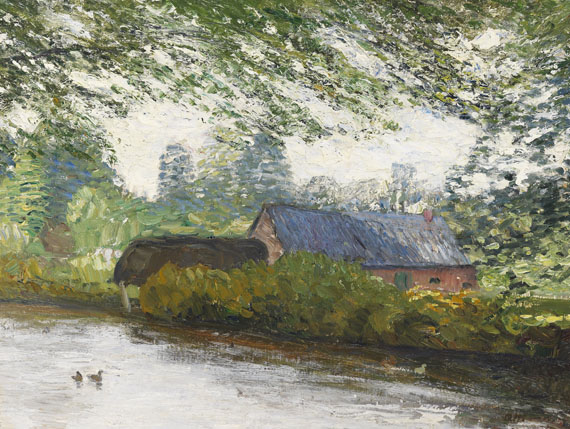 Otto Modersohn - Enten auf der Wümme