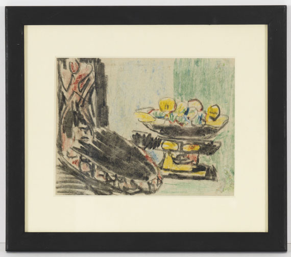 Ernst Ludwig Kirchner - Stillleben neben geschnitztem Stuhl - Image du cadre
