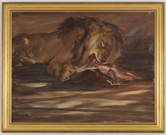 Otto Dill - Löwe beim Mahl - Image du cadre