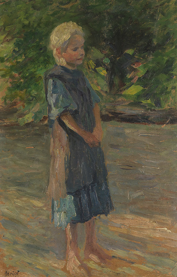 Thomas Herbst - Stehendes Mädchen im blauen Kleid