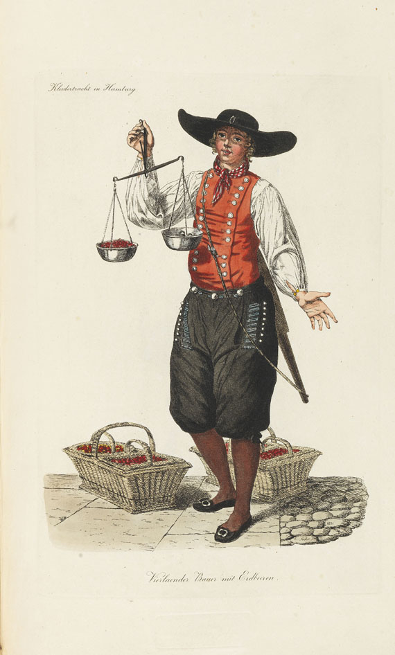 Christoffer Suhr - Hamburgische Trachten. 1822. Dabei: Jessen, Trachten aus Alt-Hamburg (ca. 1850). Zus. 2 Tle.