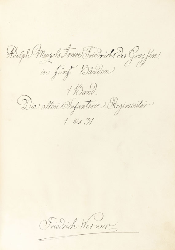 Adolph von Menzel - Armeewerk Friedrichs d. Gr. 6 Bde. (Werner-Exemplar) - Autre image