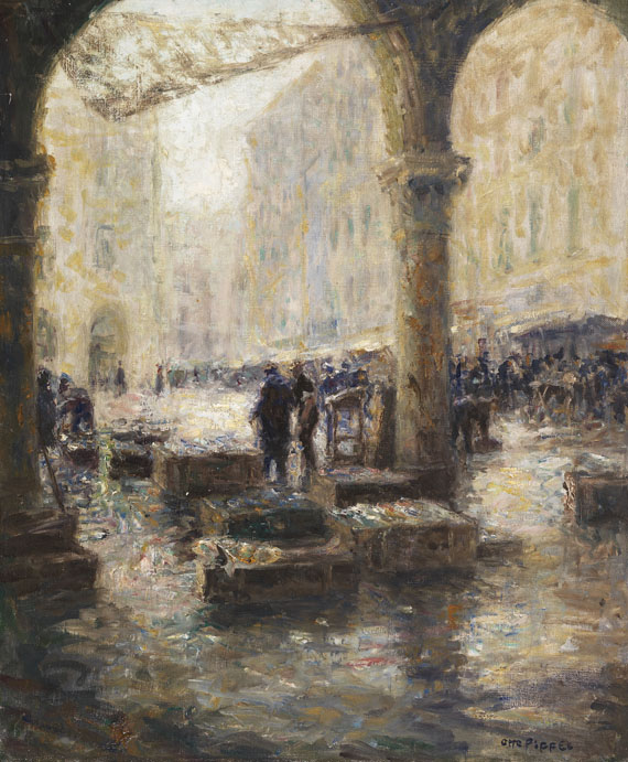 Otto Eduard Pippel - Fischmarkt in Venedig