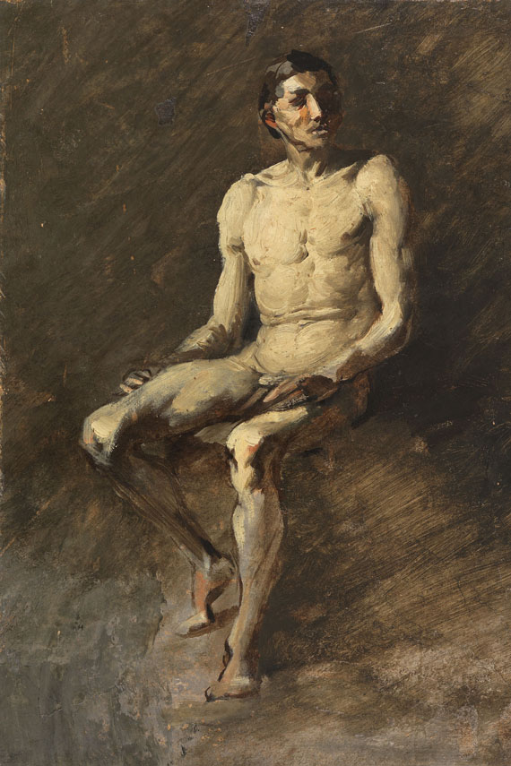 Wilhelm Busch - Sitzender männlicher Akt