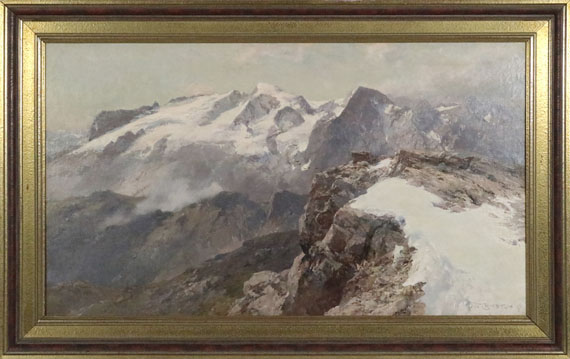 Edward Theodore Compton - Ansicht der Marmolata vom Piz Boè aus - Image du cadre