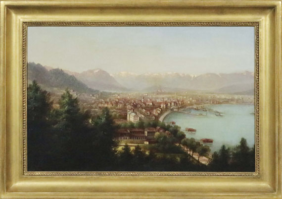 Hubert Sattler - Stadtansicht von Bregenz - Image du cadre