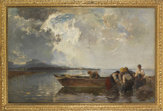 Joseph Wopfner - Fischerzug am Chiemsee - Image du cadre