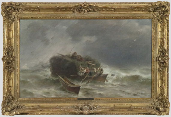 Joseph Wopfner - Heuschiff im Sturm - Image du cadre