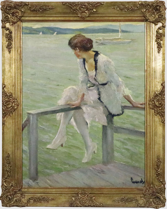 Edward Cucuel - Junge Frau am Starnberger See (Am Steeg) - Image du cadre