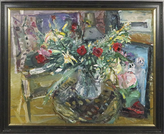 Bernhard Heisig - Atelierstillleben mit Blumenbouquet - Image du cadre