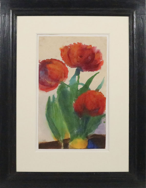 Emil Nolde - Drei rote Tulpen - Image du cadre