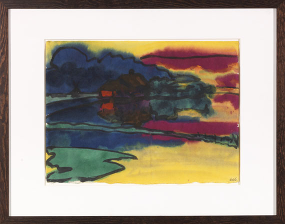 Emil Nolde - Landschaft um Utenwarf (Wiedau-Niederung mit Hof Petersen) - Image du cadre