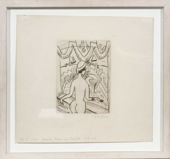 Ernst Ludwig Kirchner - Nackte Frau am Fenster, Fehmarn - Image du cadre