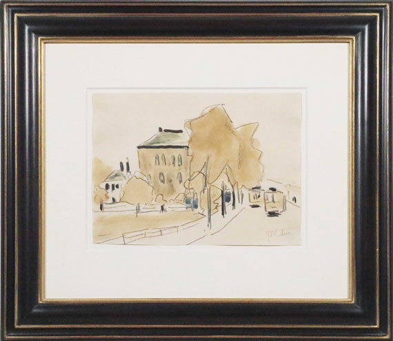 Ernst Ludwig Kirchner - Stadtlandschaft mit zwei Straßenbahnen (Strassenbahn. Berlinerstrasse in Dresden) - Image du cadre