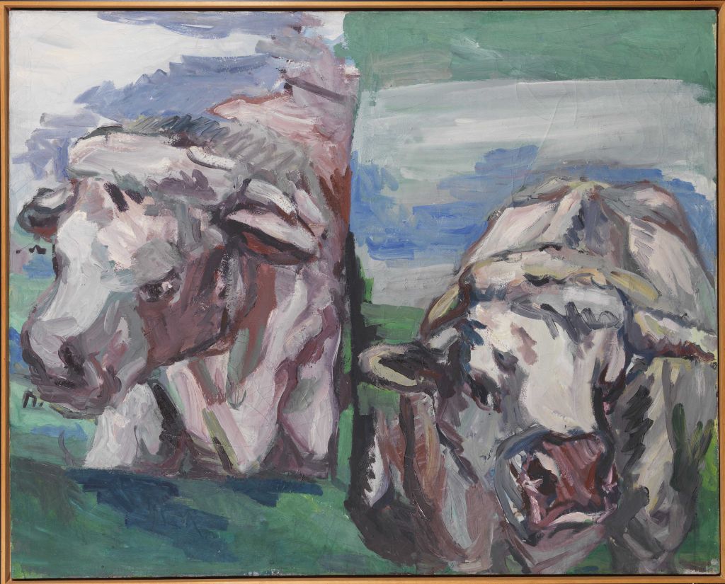 Georg Baselitz - Zwei halbe Kühe - Image du cadre