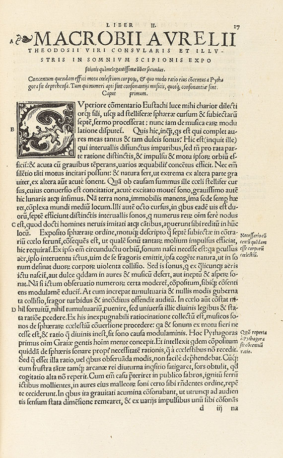 Ambrosius Theodosius Macrobius - In somnium, 1526.  - Vorgeb.: Tacitus, Historia Augusta actionum. 1519. - Autre image