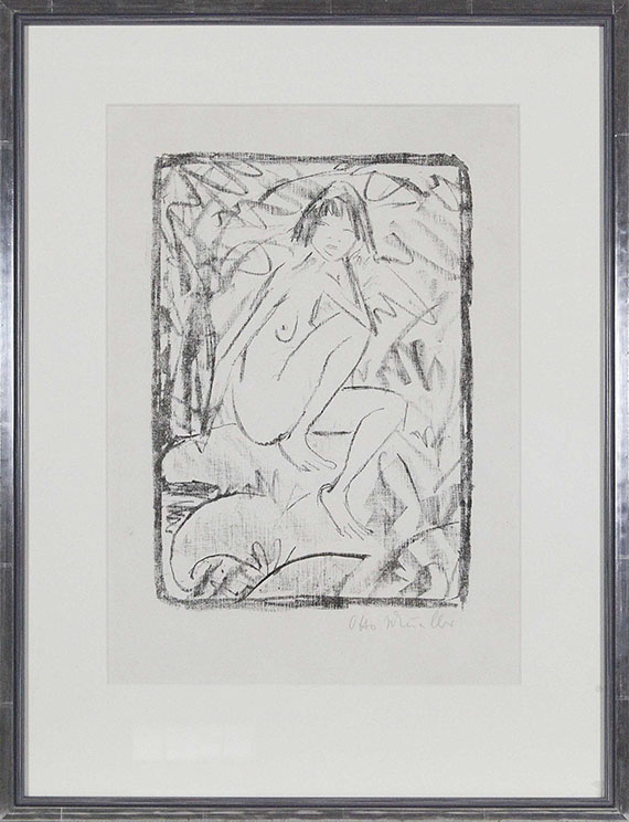 Otto Mueller - Sitzende, von Blattwerk umgeben (helle Fassung) - Image du cadre