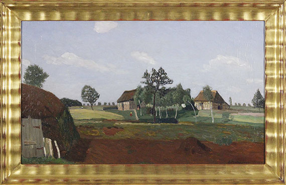Otto Modersohn - Sommertag im Moor (Erdhütte im Moor) - Image du cadre