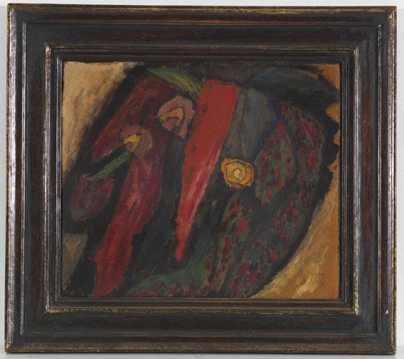 Gabriele Münter - Farbstudie mit Rot und Gelb - Image du cadre