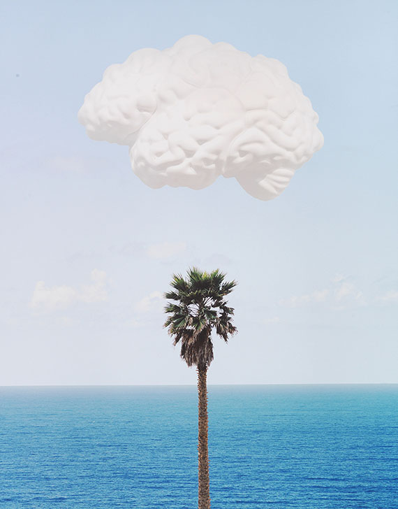 John Baldessari - Brain / Cloud (With Seascape and Palm Tree)