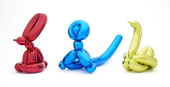 Jeff Koons - Balloon Rabbit (Red). Balloon Monkey (Blue). Balloon Swan (Yellow) - Autre image