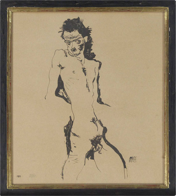 Egon Schiele - Männlicher Akt - Image du cadre