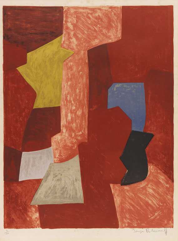 Serge Poliakoff - Composition rouge, jaune et bleue