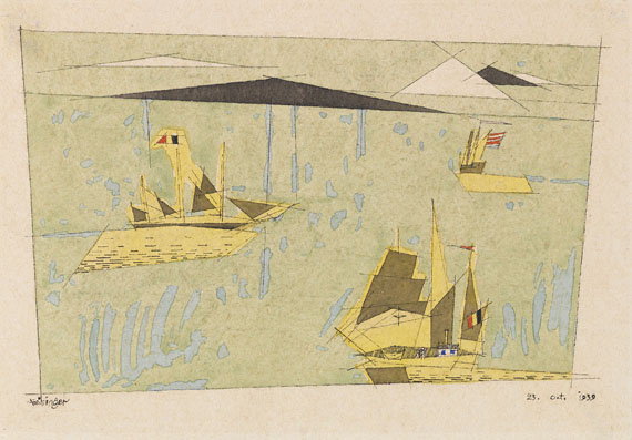 Lyonel Feininger - Drei Segelschiffe