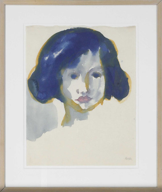 Emil Nolde - Mädchen mit blauem Haar - Image du cadre