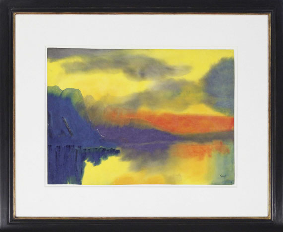 Emil Nolde - Schweizer Bergsee mit Wolkenspiegelungen - Image du cadre