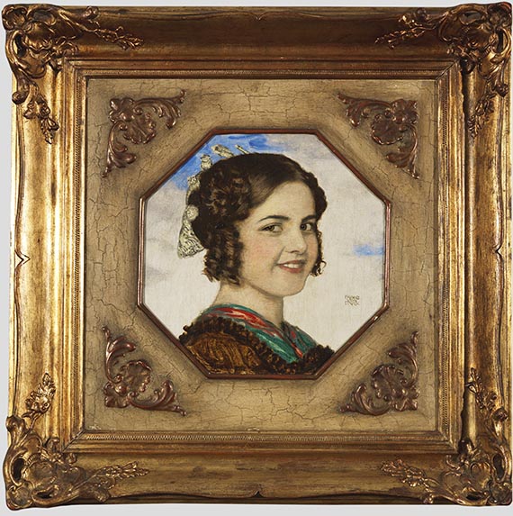 Franz von Stuck - Porträt der Tochter Mary - Image du cadre