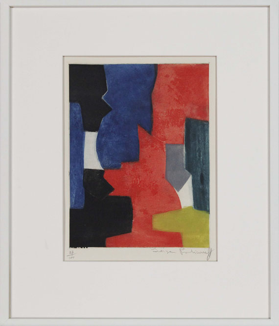 Serge Poliakoff - Composition bleue, rouge, verte et noire - Image du cadre