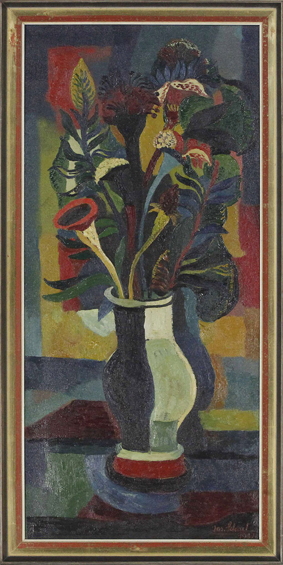Josef Scharl - Blumen in einer bauchigen Vase - Image du cadre
