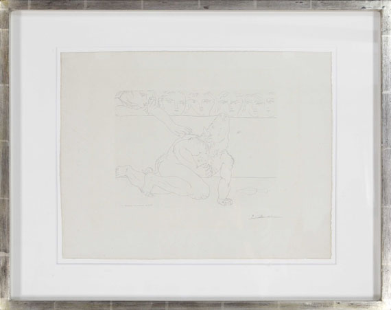 Pablo Picasso - Minotaure mourant et jeune femme pitoyable - Image du cadre