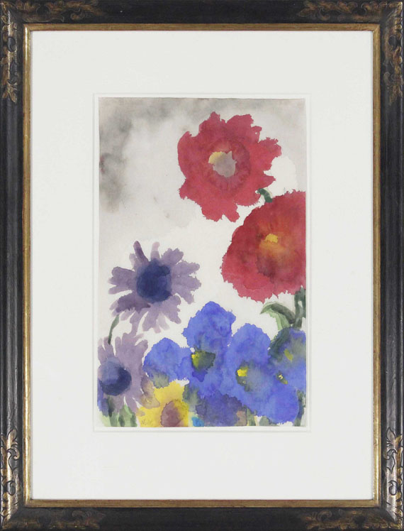 Emil Nolde - Dahlien, Astern und Iris - Image du cadre