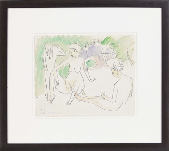 Ernst Ludwig Kirchner - Drei Frauenakte - Image du cadre
