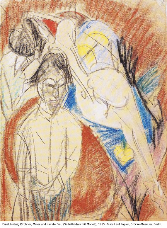 Ernst Ludwig Kirchner - Selbstporträt mit Gerda (Mann und Sitzende im Atelier) - Autre image