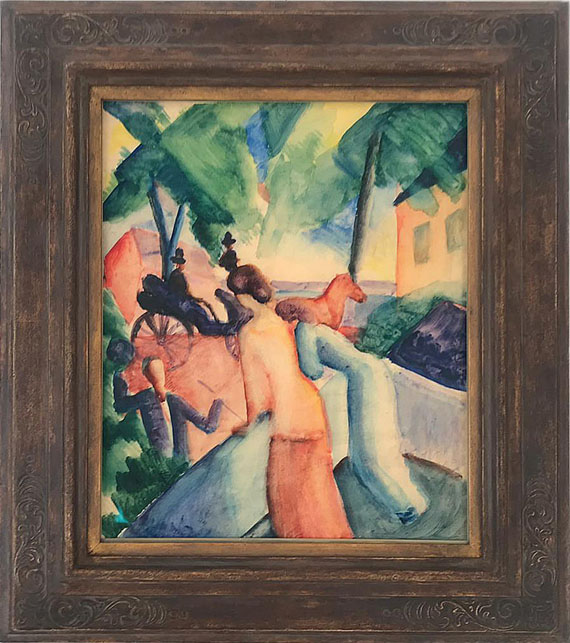 August Macke - Begrüssung (Thunersee) - Image du cadre