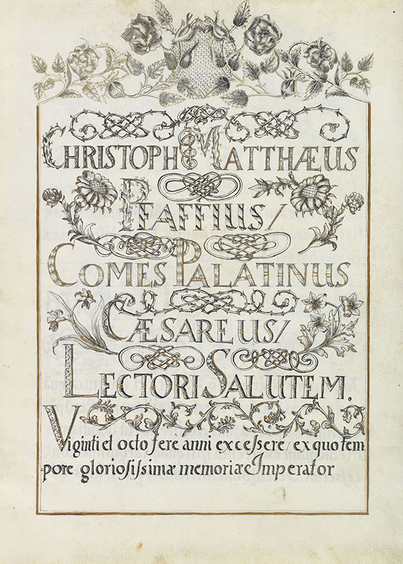 Christoph Matthäus Pfaff - Promotionsurkunde auf Pergament, im Prachteinband des 18. Jhs - Autre image
