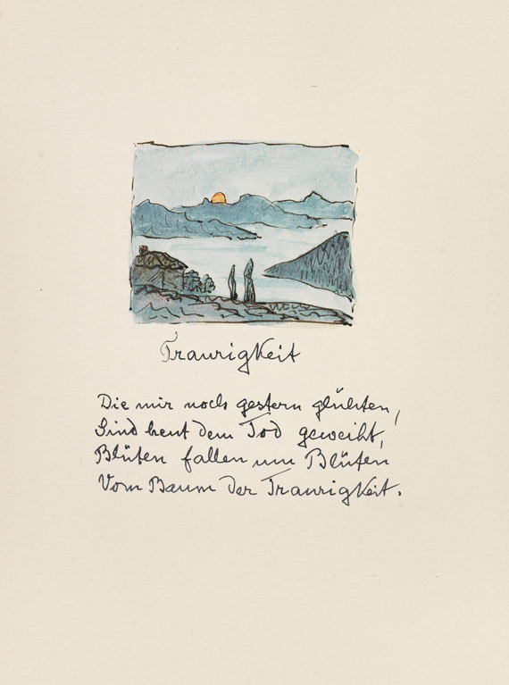 Hermann Hesse - 12 Gedichte. Originalmanuskript mit Aquarellen - Autre image