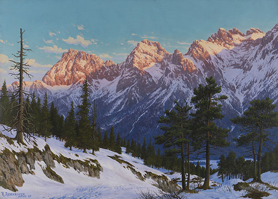 Rudolf Reschreiter - Winterliche Abendstimmung bei Mittenwald