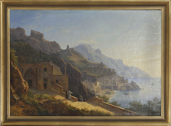 Carl Morgenstern - Blick auf das Kapuzinerkloster bei Amalfi - Image du cadre
